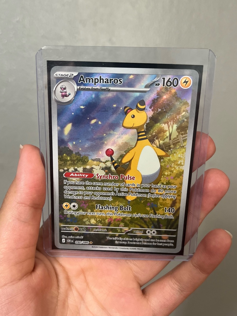 Pokemon Ampharos full art Chaos rising NM